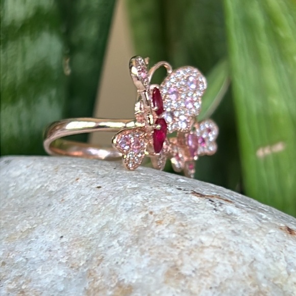 Effy ruby sapphire and diamond butterfly ring - Picture 11 of 14